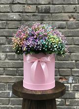 Цветочная композиция из Гипсофила и Розы в шляпной коробке #REPLACE_PRED# Каменке Пензенской области