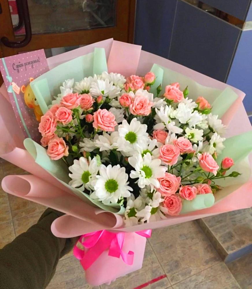 Букет цветов из: Розы и Хризантемы в Каменке Пензенской области