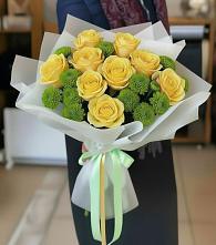 Букет цветов из:  Хризантемы и Розы в Каменке Пензенской области