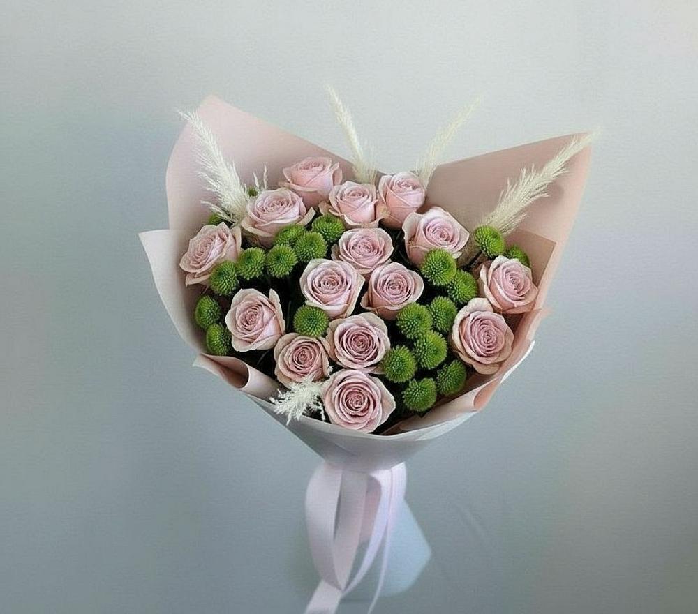 Букет цветов из: Розы и Хризантемы в Каменке Пензенской области