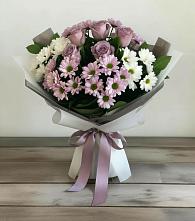 Букет цветов из:  Хризантемы и Розы в Каменке Пензенской области