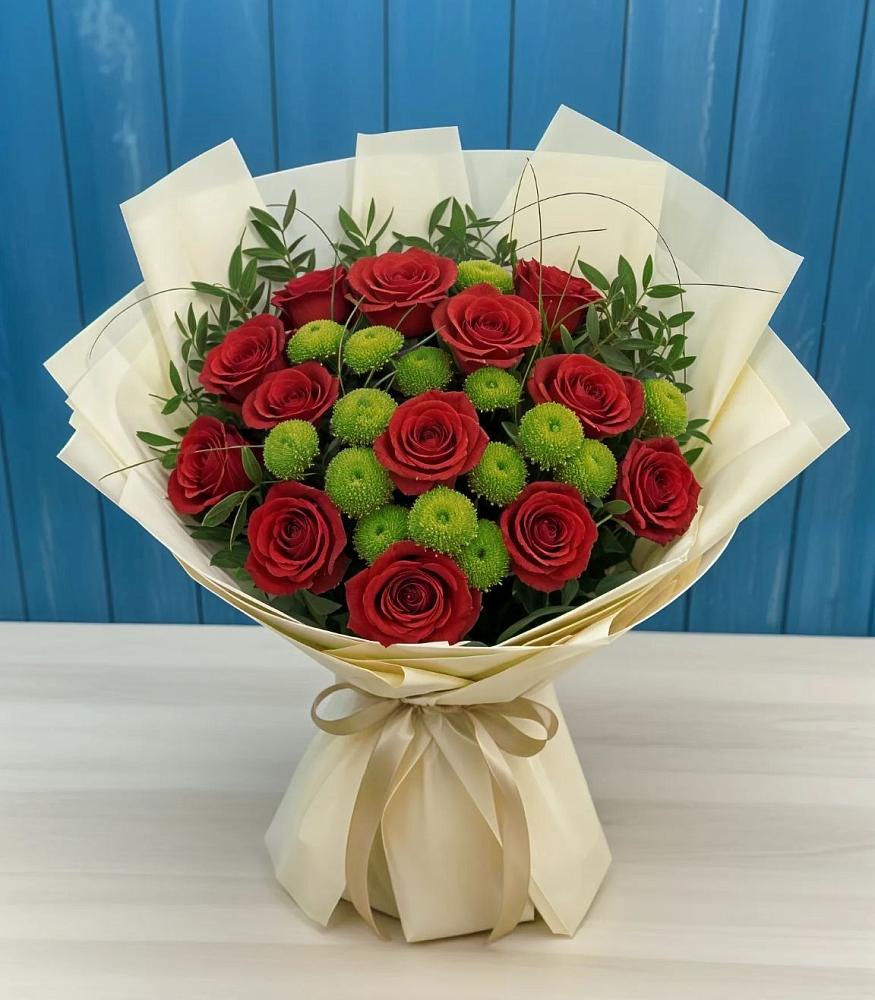 Букет цветов из: Розы и Хризантемы в Каменке Пензенской области