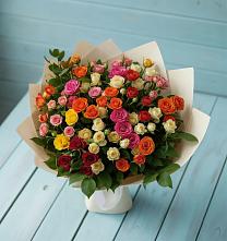 Букет Микс из разноцветных кустовых роз #REPLACE_PRED# Каменке Пензенской области